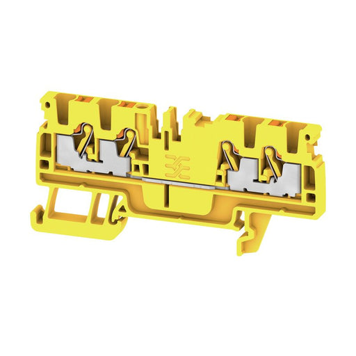 Weidmüller - Durchgangs-Reihenklemme A4C 2.5 YL PUSH IN, 2.5 mm² − 100 Stück