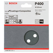 Bosch - Schleifpapier/Schleifvlies PRO F355 Schleifblatt, 125 2608605121 mm, G400, 5-tlg