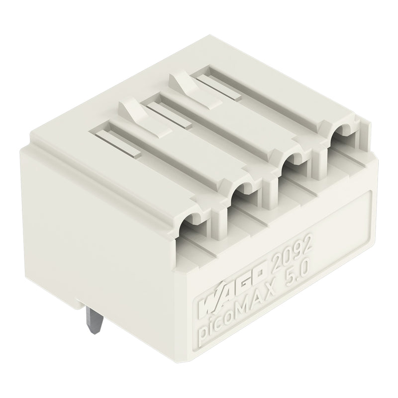 WAGO - Leiterplattensteckverbinder THT-Federleiste abgewink. 2092-1324 Maß 5mm,lichtgrau − 200 Stück