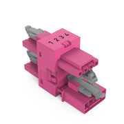WAGO - Kompaktverteiler für steckbare Gebäudeinstallation 3-fach-Verteiler 4-polig 890-1736 Kod. B,pink − 50 Stück
