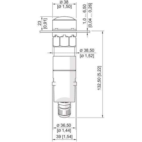 Stahl - Explosionsgeschützte Signalleuchte LED Leuchtmelder 8013/321-al #269659 10.80 - 28 V