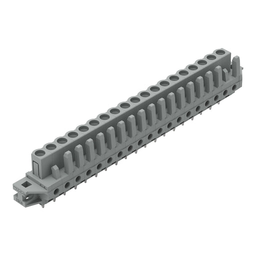 WAGO - Leiterplattensteckverbinder THT-Federleiste gerade 232-149/031-000 Rastermaß 5mm,grau − 10 Stück