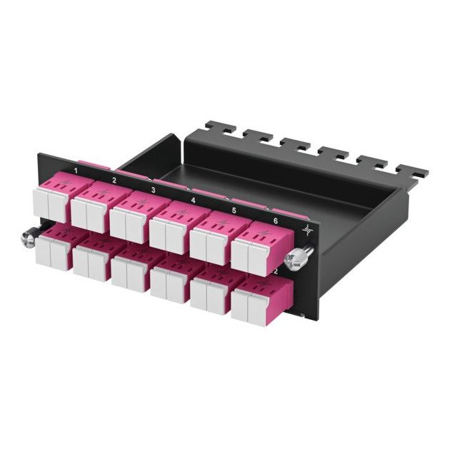 Telegärtner - Moduleinsatz für Patchpanel LWL HD3-ES Patch-Modul 100022373 1 HE 12xLC-D OM5