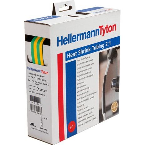 HellermannTyton - Schrumpfschlauch HIS-3/8-POX-GNYE 5m D 9,5/4,7 gn/ge