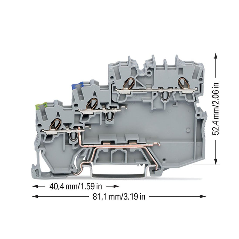 WAGO - Initiator/Aktor-Reihenklemme 3-Leiter-Aktorenklemme 2000-5317/102-000 für PNP-(plus-) − 50 Stück