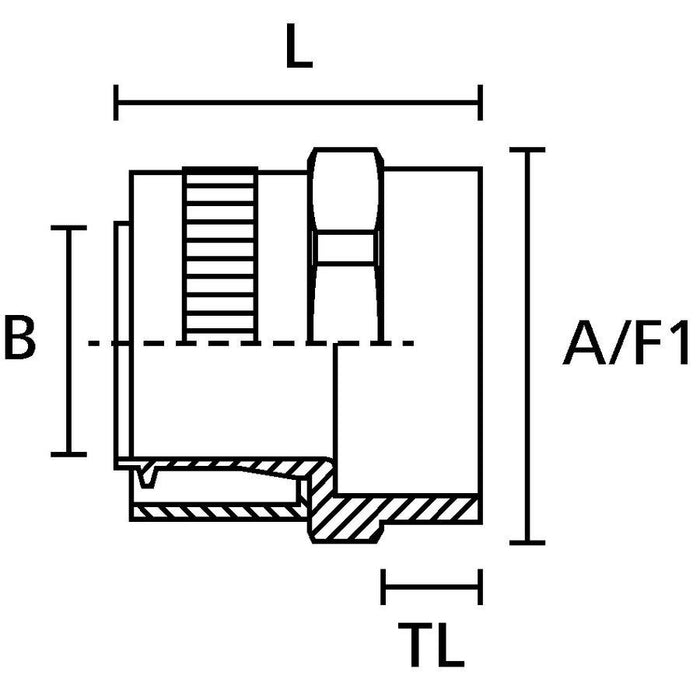 HellermannTyton - Metall-Schutzschlauch-Verschraubung Metallverschraubung 2tlg. 166-30600(10) starres Innengewinde − 10 Stück
