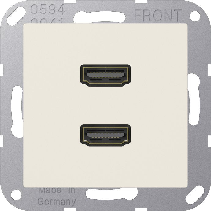 Jung - Multifunktions-Anschlussdose Multimedia-Anschluss ws MA A 1133 2 x HDMI m.Tragring