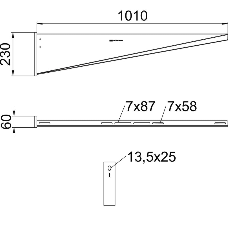 OBO Bettermann - Ausleger für Kabeltragsystem Wand+Stielausleger AW 55 101 FT tauchf.vz