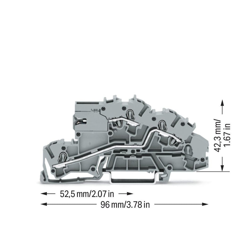 WAGO - Installations-Etagenklemme Installationsetagenklemme 2003-7659 2,5 mm²,grau − 50 Stück