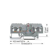 WAGO - Bauelement-Reihenklemme Bauelementklemme 279-809/281-434 Leiter,LEDrot,grau − 100 Stück