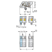 WAGO - Kabelsteckverbinder für Leiterplattensteckverbinder 1-Leiter Federleiste 721-333/008-000 CAGECLAMP 2,5mm²,lgr − 100 Stück