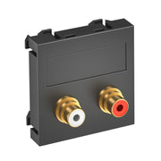 OBO Bettermann - Einsatz/Abdeckung für Kommunikationstechnik Multimediaträger MTG-2R F SWGR1 45x45mm sw-gr