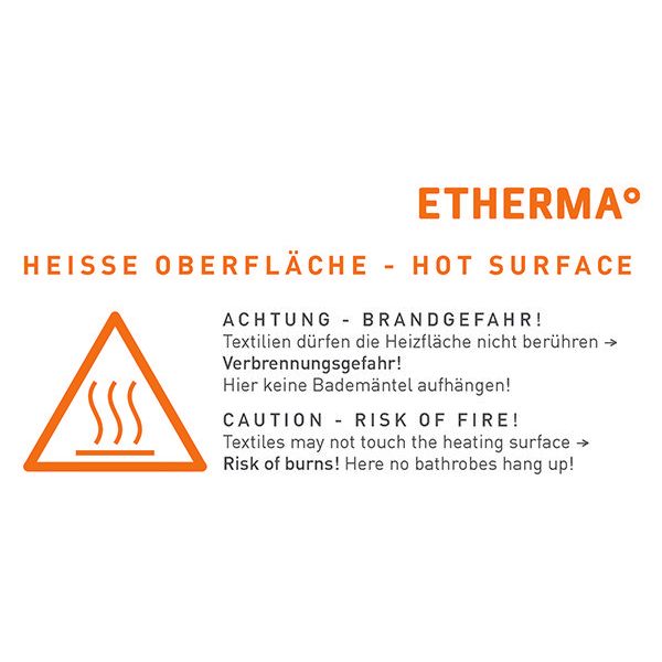 Etherma - Zubehör/Ersatzteile für Heizbänder Aufkleber AKHS Heiße Oberfläche