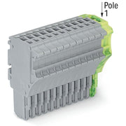 WAGO - Ein- und mehrpolige Klemmenleiste 1-Leiter-Federleiste 2020-113/000-036 1,5 mm²,gr/gn-ge − 10 Stück