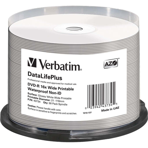 Verbatim - Speichermedium digital DVD-R 4.7GB/120Min/16x 43734 (VE50) Cakebox (50 Disc) − 4 Packung