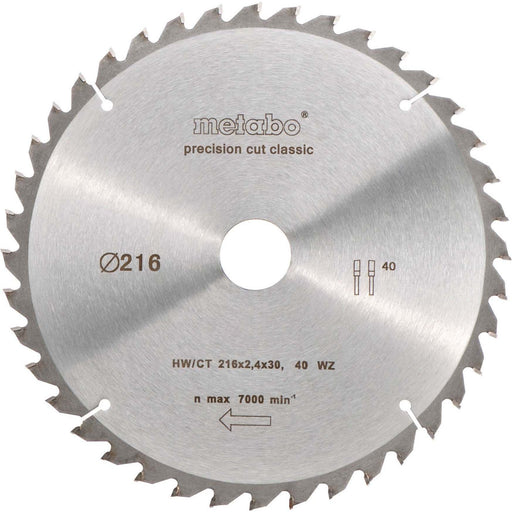 Metabowerke - Kreissägeblatt 628060000 HW/CT 216x30,40