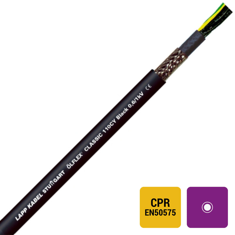 Lapp Kabel&Leitung - Energiekabel >= 1 kV, für ortsveränderlichen Einsatz ÖLFLEX CLASSIC 110 CY BK 1121237/1000 0,6/1kV 5G0,75 − 1000 Meter