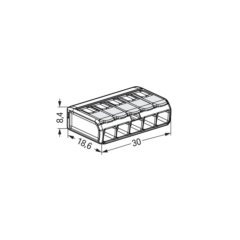 WAGO - Steckklemme COMPACT-Verbindungsklemme 221-485 − 25 Stück