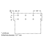 WAGO - Leiterplattensteckverbinder Buchse für Leiterplatten 770-844/011-000 abgew.,4-polig,gr − 50 Stück