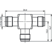 Telegärtner - Koax-Kupplung SMA-T-Stück (F-F-F) AU 100024805 50Ohm − 5 Stück