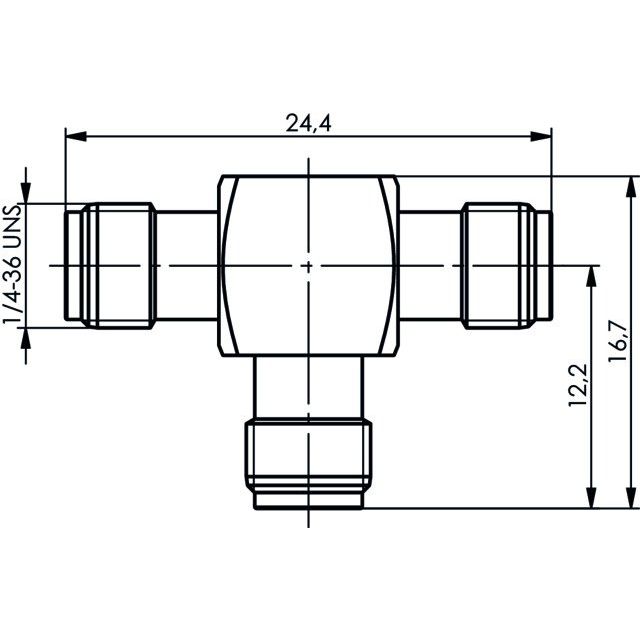 Telegärtner - Koax-Kupplung SMA-T-Stück (F-F-F) AU 100024805 50Ohm − 5 Stück
