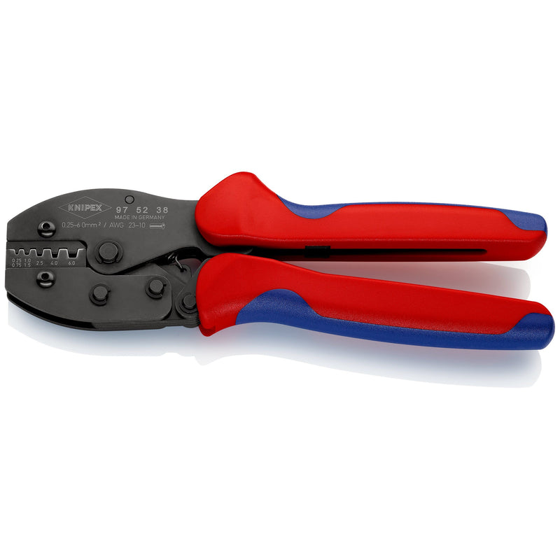 Knipex - Presswerkzeug Kabelschuhe/Verbinder, Aderendhülsen, Schirmanschluss PreciForce Crimpzange 97 52 38 SB PreciForce, 220mm