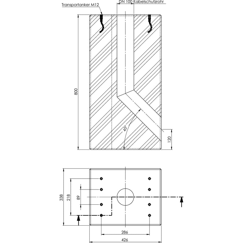 ABL E-Mobility - Zubehör/Ersatzteile für E-Mobility Fertigfundament aus Beton EMC9999 der Güte C 30/37