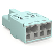 WAGO - Steckverbinder für steckbare Gebäudeinstallation Stecker 2-polig 770-1252/076-000 Kod. B,helltürkis − 100 Stück