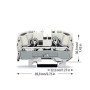 WAGO - Schutzleiter-Reihenklemme 2-Leiter-Schirmleiterklem. 2016-1208 16mm² − 20 Stück