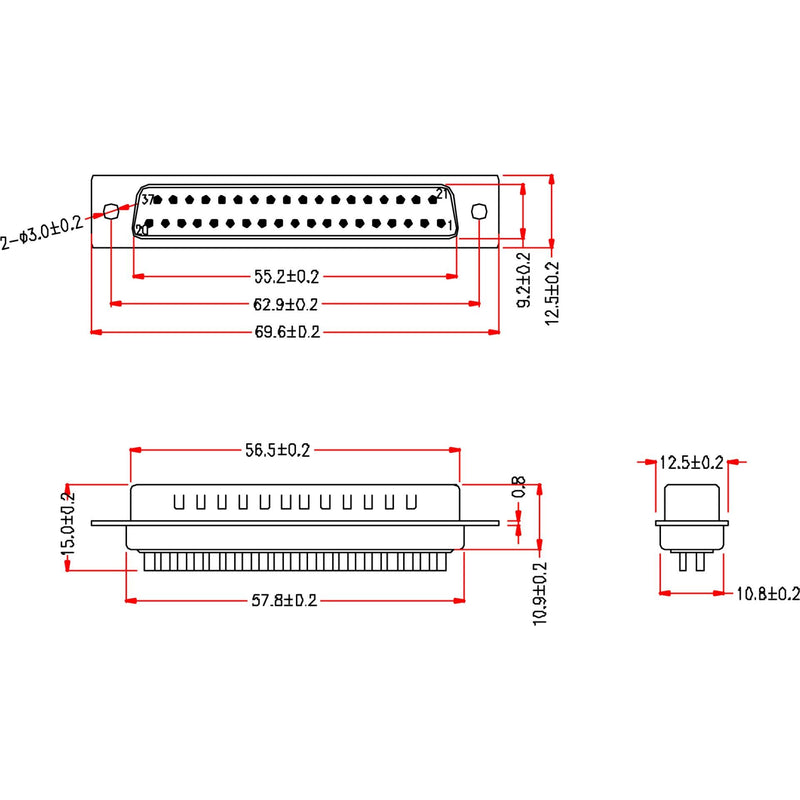 EFB-Elektronik - D-Sub-Steckverbinder D-Sub Stecker 37pol. 28664.1 verzinntes Gehäuse