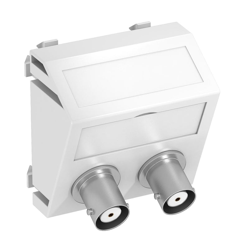 OBO Bettermann - Einsatz/Abdeckung für Kommunikationstechnik Multimediaträger Audio-BNC MTS-2BC F RW1 45x45mm rws