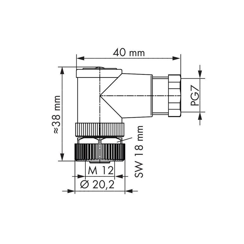 WAGO - Zubehör/Ersatzteile für Steuerungen Konfekt. Steckverbinder 4p 756-9215/040-000 M12-Bu gewinkelt
