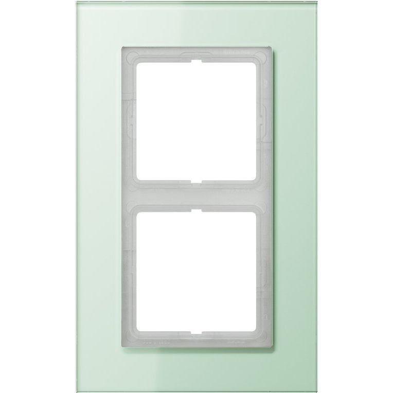 Jung - Abdeckrahmen Rahmen 2-fach mt ws LSP 982 GLAS waage/senkrecht
