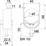 OBO Bettermann - Bügelschelle BS-N1-K-40 A2 34-40mm − 25 Stück
