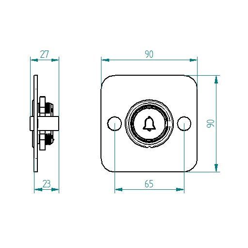 Grothe - Funksender Aufputz Acryl MISTRAL SE07 Q AP SI Silber Blende quadr