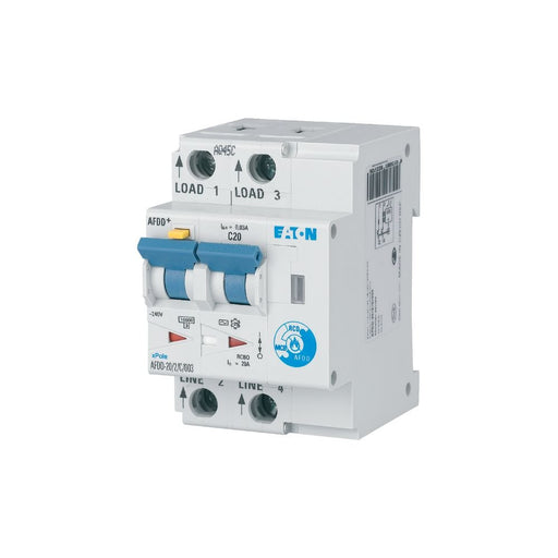 Eaton - Kombination FI-Schalter/Leitungsschutzschalter mit Zusatzeinrichtung Brandschutzschalter AFDD-20/2/C/003-A C, 20 A, Typ A