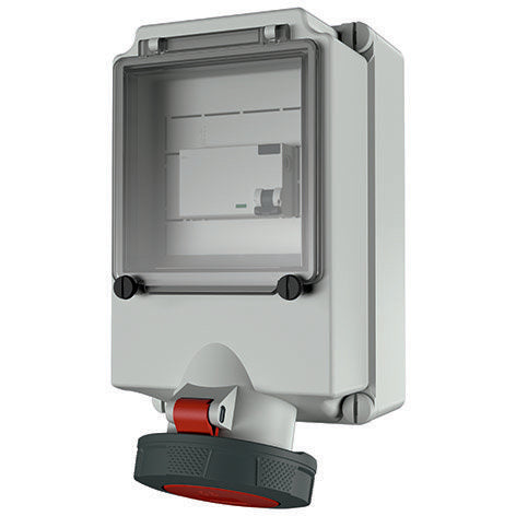 Mennekes - CEE-Steckdose abschaltbar, abgesichert (IEC 60309) Wanddose 7169 63A,4p,6h,400V,IP67