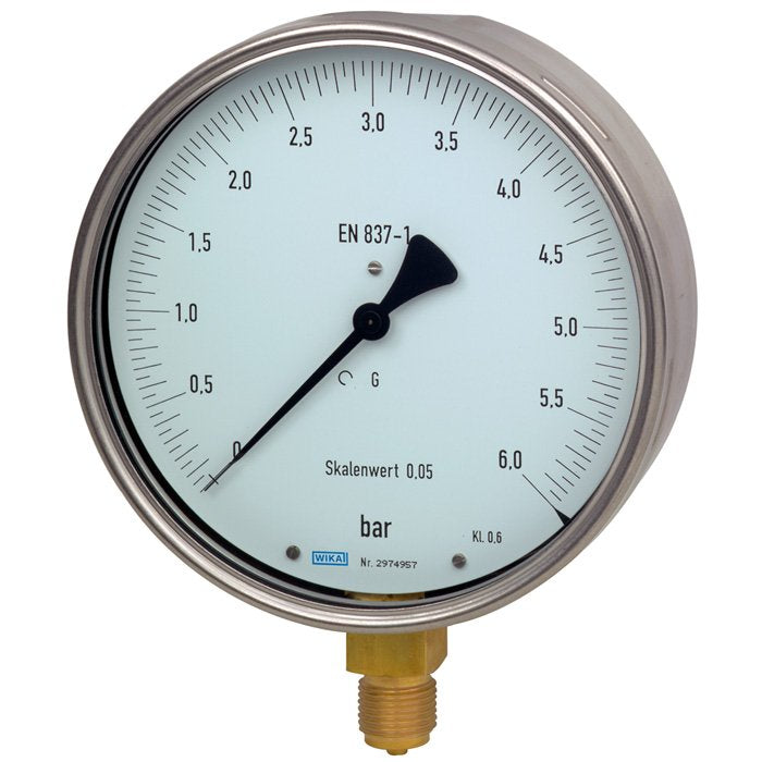 Wika Wiegand - Rohrfedermanometer Feinmessmano 312.20.160 VA 9052348 160barCl06G1/2Bunt