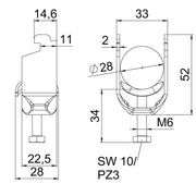 OBO Bettermann - Bügelschelle BS-N1-M-28 A2 22-28mm − 25 Stück