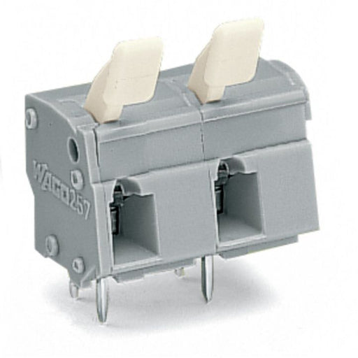 WAGO - Leiterplattenklemme 257-606/333-000 Drücker,2,5 mm²,grau − 20 Stück