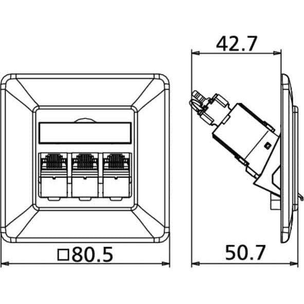 Metz Connect - Kommunikationsanschlussdose Kupfer Anschlussdose C6Amodul UP 130B11D31002-E 3Port 180 UP,rws − 10 Stück