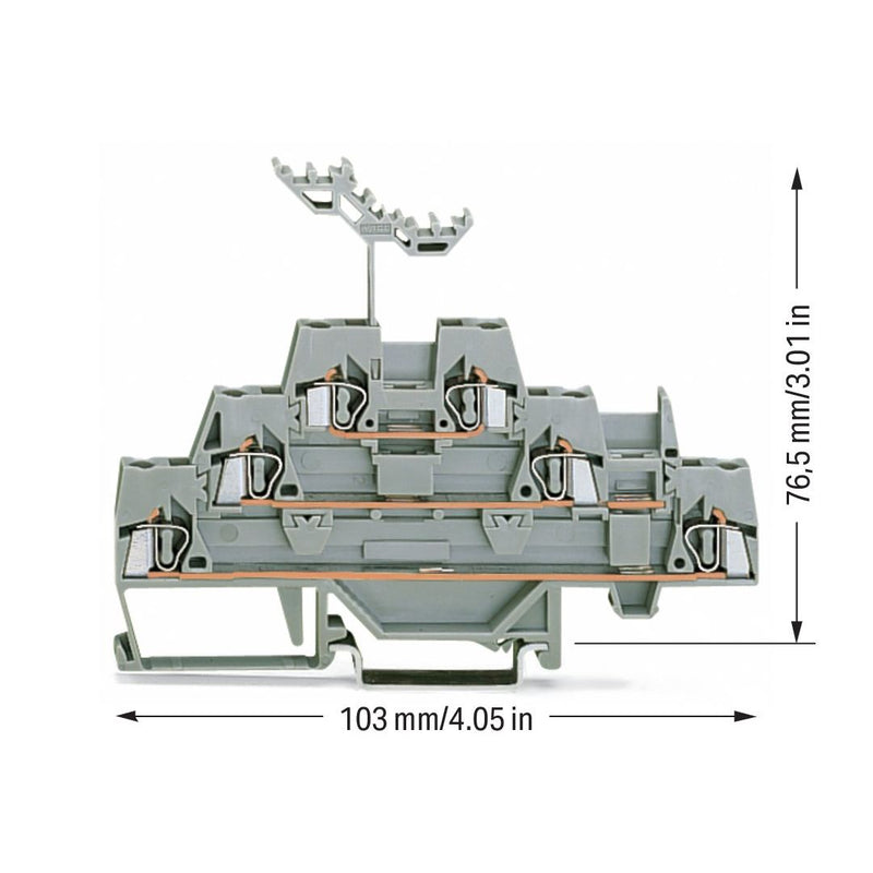 WAGO - Durchgangs-Reihenklemme Drei-Stock-Klemme 280-549 0,08-2,5mmq grau