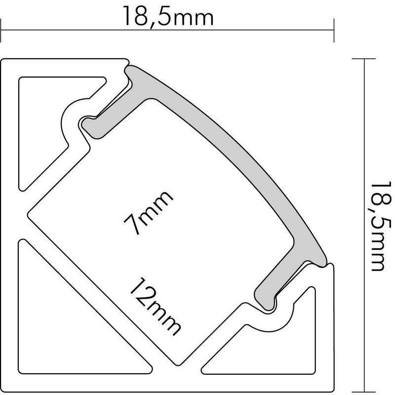 Nobile - Zubehör/Ersatzteile für Lichtschlauch/-band Alu Eck-Profil 2m 5011146806 Abdeckung transp. − 1 Stück
