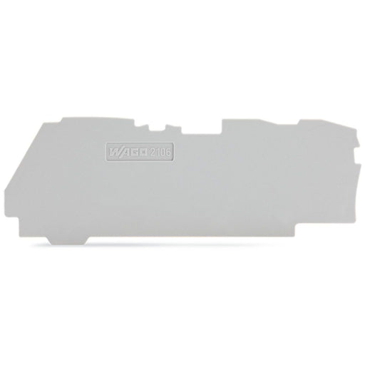 WAGO GmbH & Co. KG - Abschluss- und Zwischenplatte für Reihenklemme Abschluss Zwischenplatte 2106-1391 1 mm, grau − 25 Stück