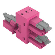 WAGO - Kompaktverteiler für steckbare Gebäudeinstallation h-Verteiler 3-polig 890-1763 Kod. B,pink − 50 Stück