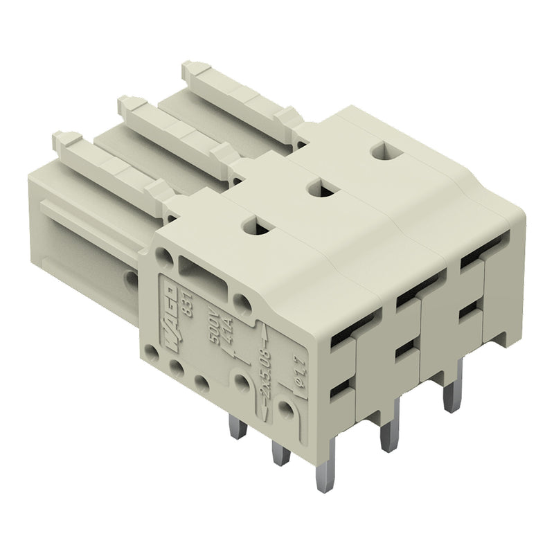 WAGO - Leiterplattensteckverbinder THTFederleiste abgewinkelt 831-3523 Maß 7,62mm,lgr − 24 Stück
