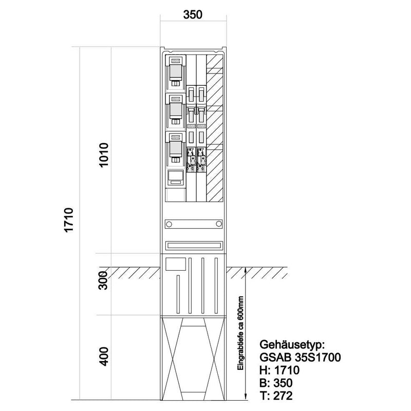 GSAB Elektrotechnik - Anschlussschrank Kabelverteilersäule 35S17KLSL2-2LSL00