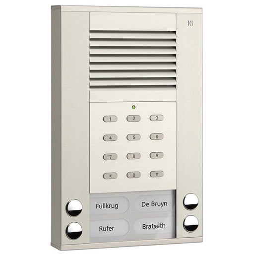 TCS Tür Control - Türstation für Türkommunikation Audioaußenstation 1-reihig ASE51040-0010 4 Tasten Codeschl