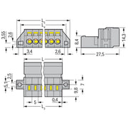 WAGO - Kabelsteckverbinder für Leiterplattensteckverbinder 1-Leiter-Stiftleiste 231-613/019-000 CAGECLAMP,2,5mm²,gr − 25 Stück