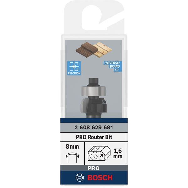 Bosch - Fräser PRO Abrundfräser, R 2608629681 1,6, Schaft 8 mm